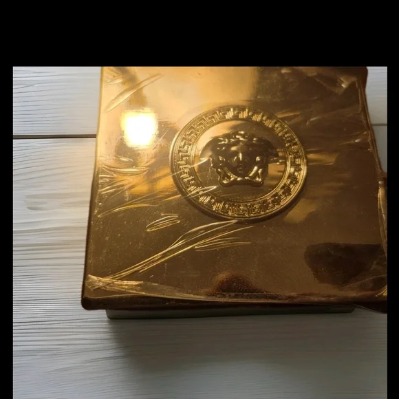 Versace Gold Mirror Compact with Black Leather Case - Picture 3 of 7